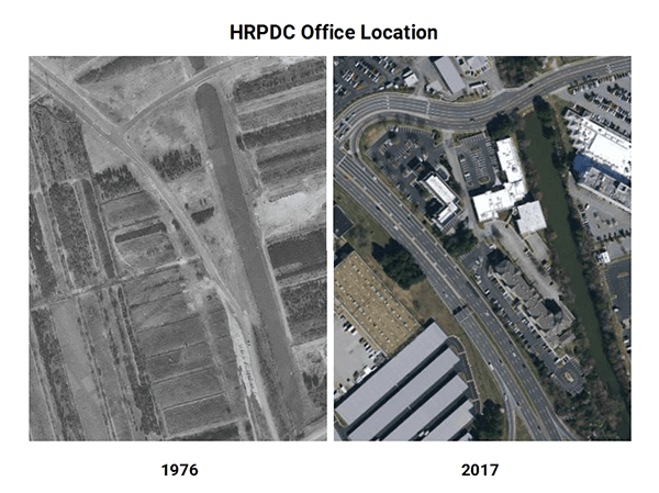 Aerial Imagery Showing the HRPDC Office Location in 1976 and 2017