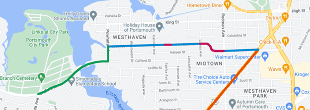 Map Midtown Bike Network with the Bart Street / South Street Multi-Use Path 