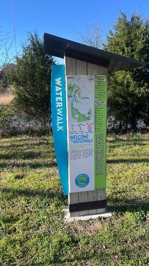 One of the kiosks along the WaterWalk
