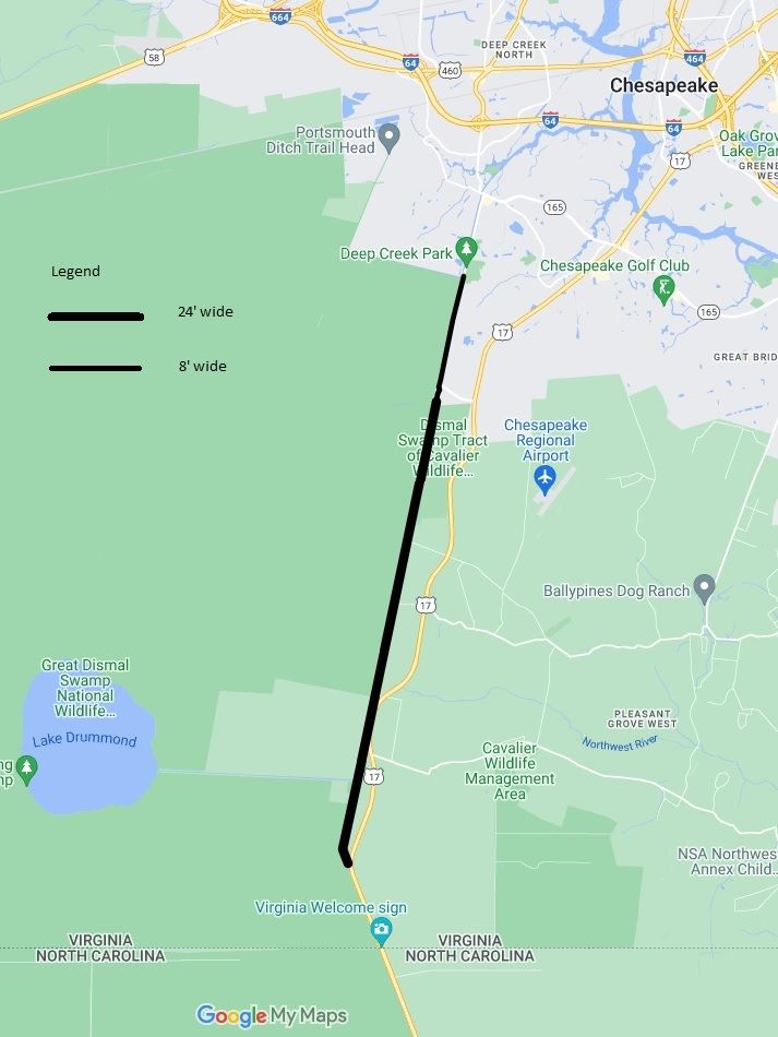 Dismal Swamp Canal Trail map